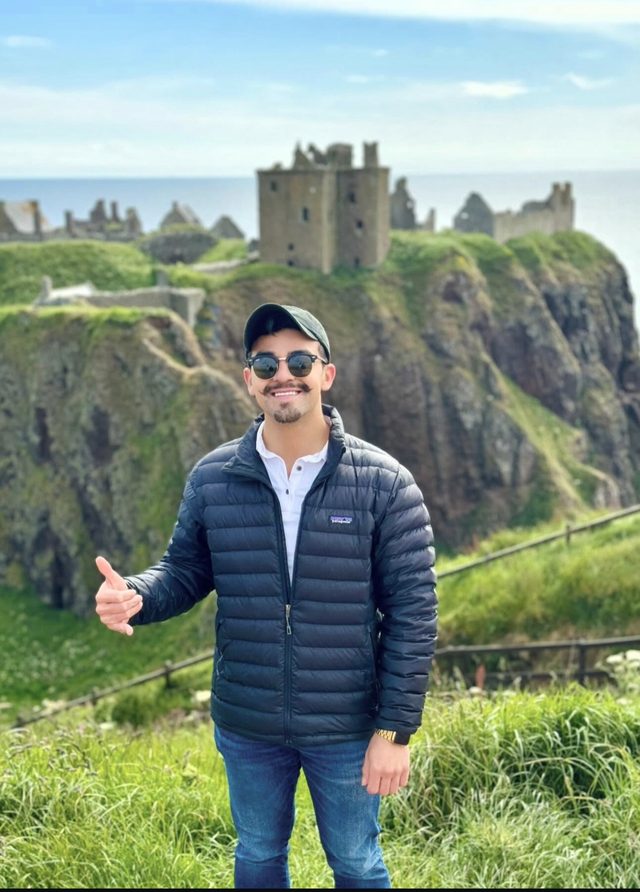 Louie at Dunnottar Castle, Scotland